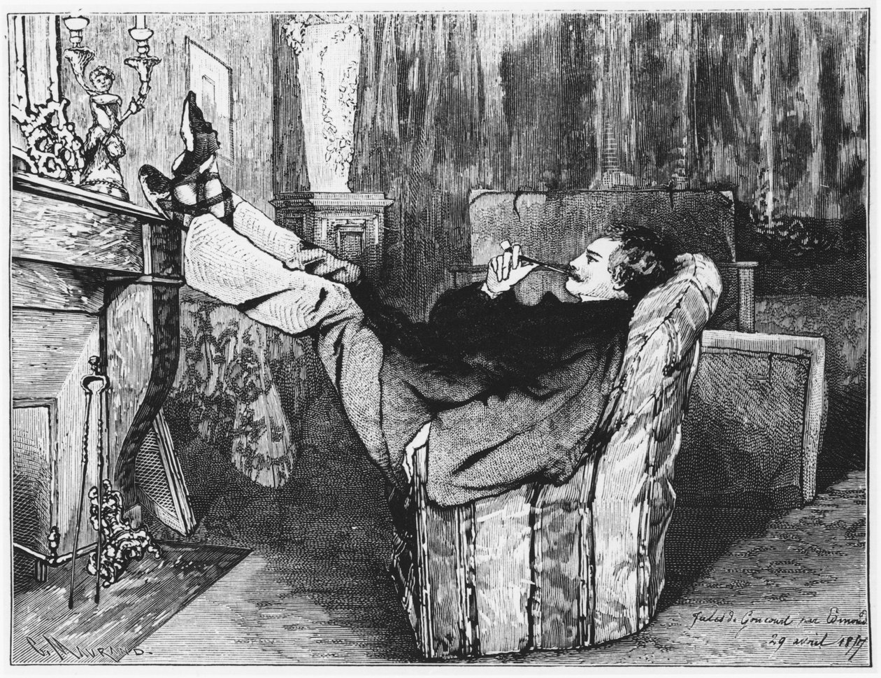 Jules de Goncourt (1830-70) uit Journal door Edmond en Jules de Goncourt, 29 april 1857, gegraveerd door Charles Maurand door Edmond de Goncourt