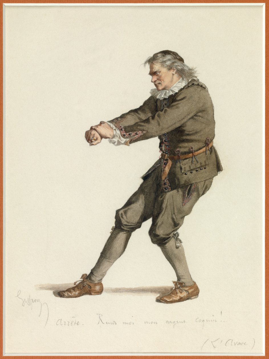 Portret van Harpagon, c.1870 (aquarel) door Edmond Aime Florentin Geffroy