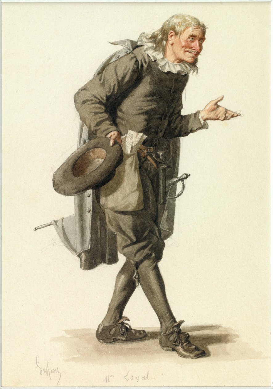Portret van Monsieur Loyal, c.1870 (aquarel) door Edmond Aime Florentin Geffroy