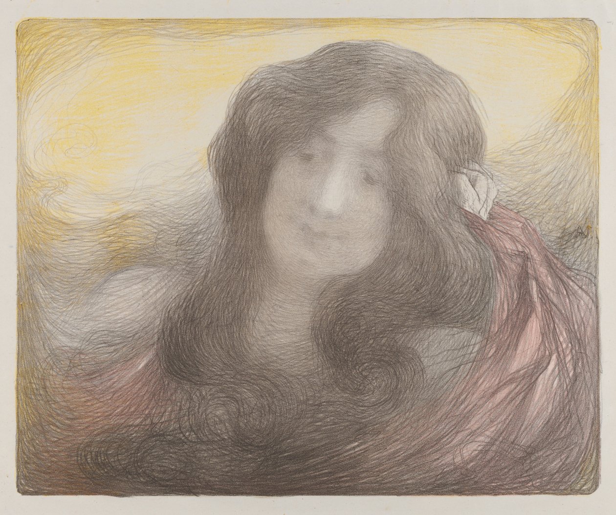 Meisje met Lang Haar, ca. 1898 door Edmond François Aman Jean