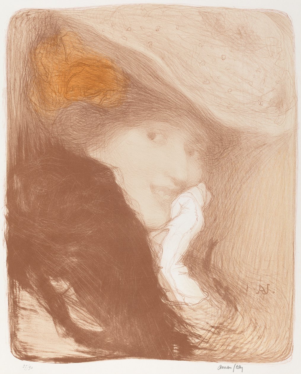 La Rieuse: Madame Albert Besnard, 1897 door Edmond François Aman Jean