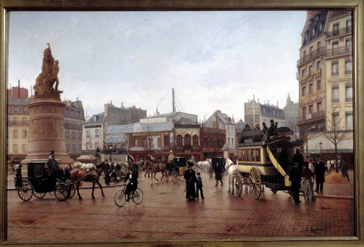 Uitzicht op Place Clichy in 1896 door Edmond Georges Grandjean