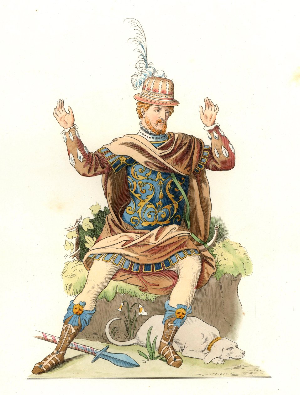 Franse heer in antiek kostuum door Edmond Lechevallier-Chevignard