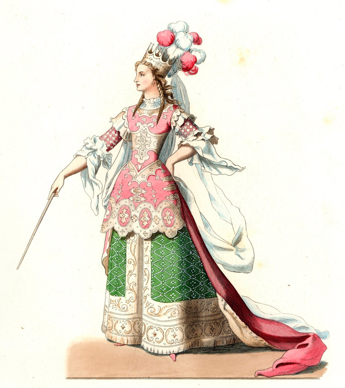 Franse vrouw in balletkostuum door Edmond Lechevallier-Chevignard