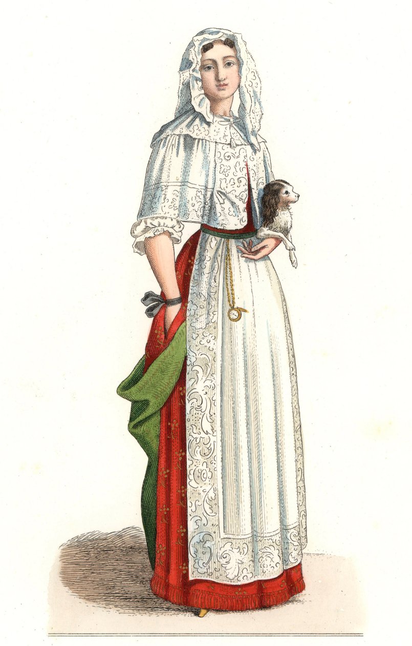 Franse vrouw in ochtendjurk door Edmond Lechevallier-Chevignard