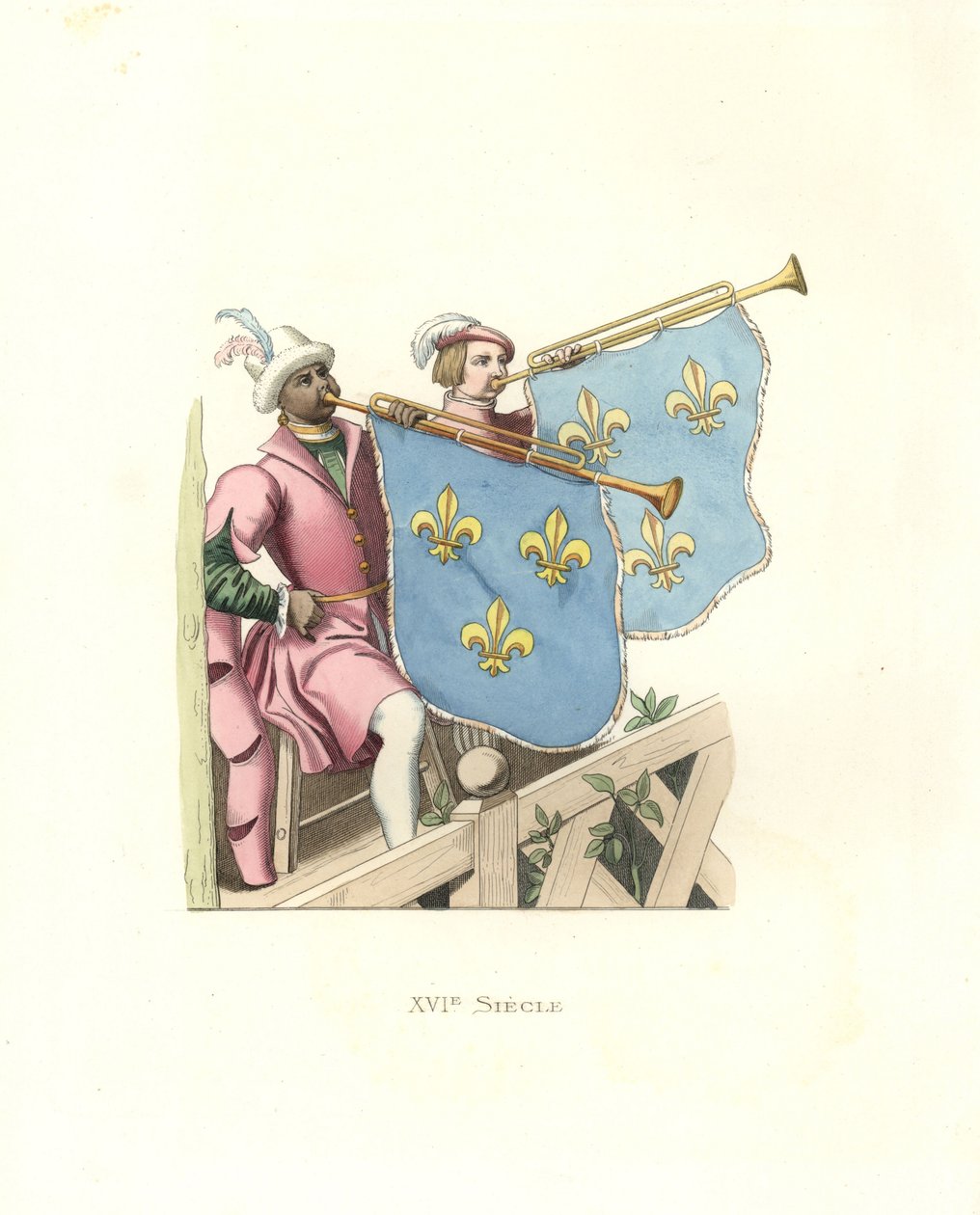 Trompetters op een toernooi, regering van Frans I van Frankrijk door Edmond Lechevallier Chevignard