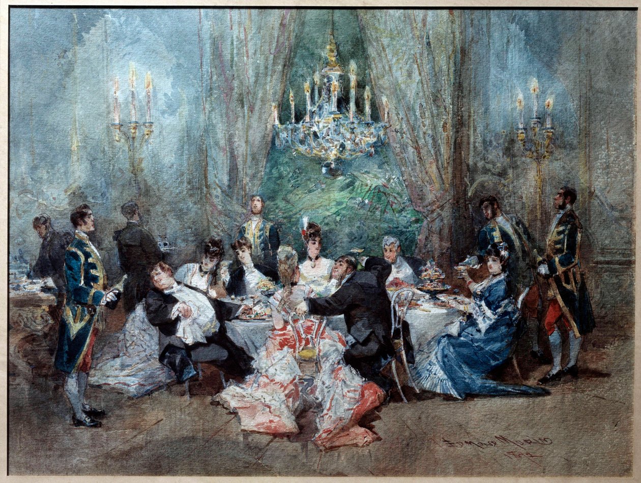 Maaltijdscène. Illustratie voor scène 10 van Act II van 