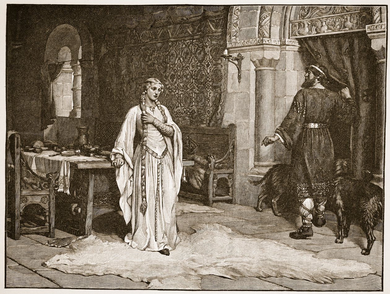 Earl Leofric en Lady Godiva, illustratie uit 