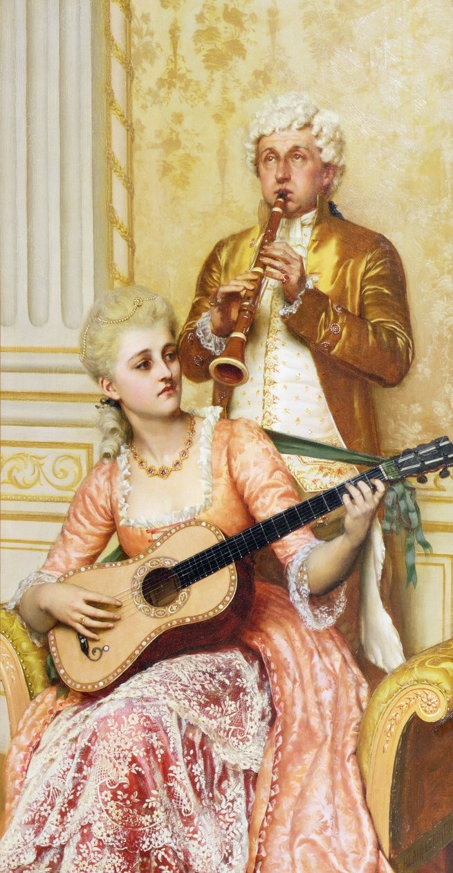 De repetitie, 1886 door Edmund Blair Leighton