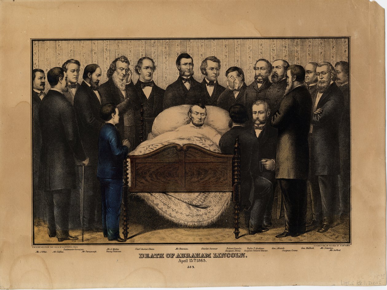 Dood van Abraham Lincoln, 15 april 1865 door Edmund Burke Kellogg