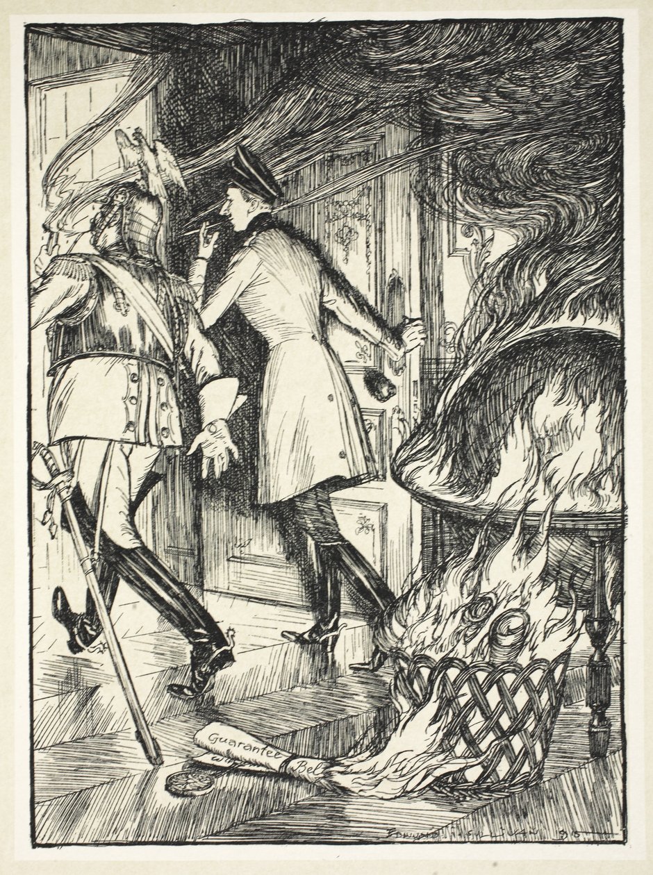 De pijpaansteker (De garantie van Belgische neutraliteit), illustratie uit The Kaiser