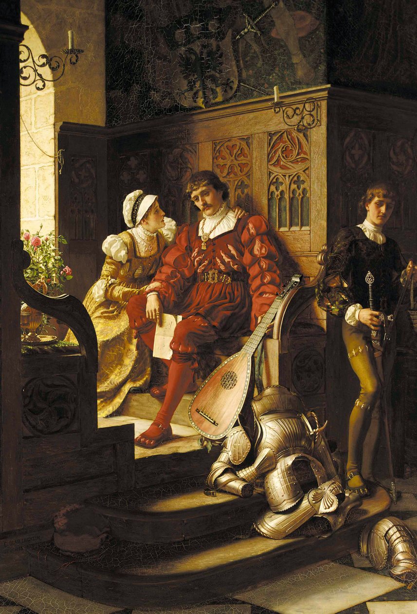 Plicht, 1883 door Edmund Blair Leighton