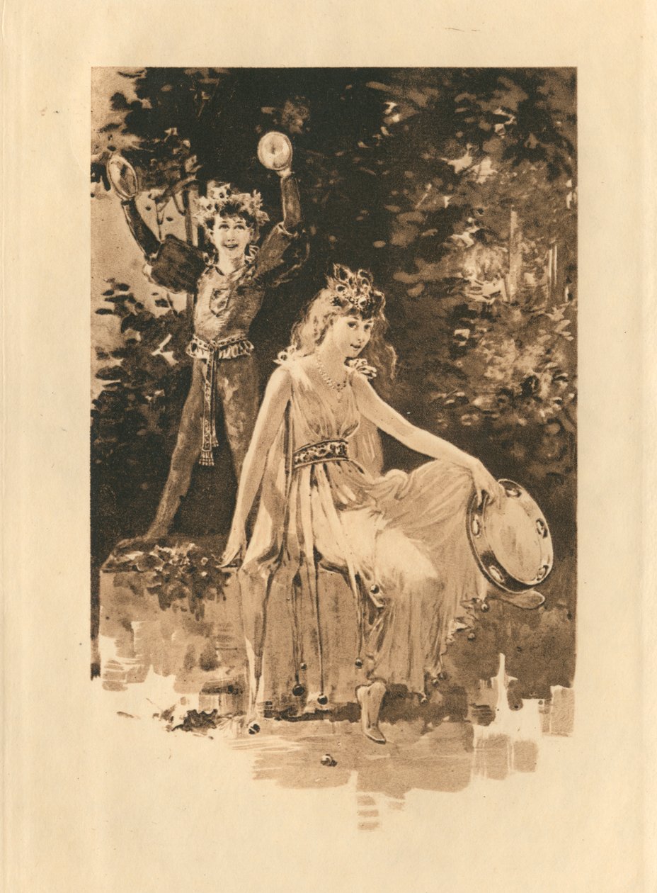 Voor Elizabethaanse liederen ter ere van liefde en schoonheid (litho) door Edmund Henry Garrett