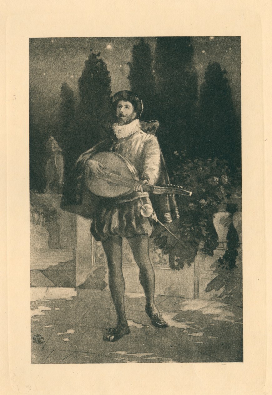 Voor Elizabethaanse liederen ter ere van liefde en schoonheid (litho) door Edmund Henry Garrett