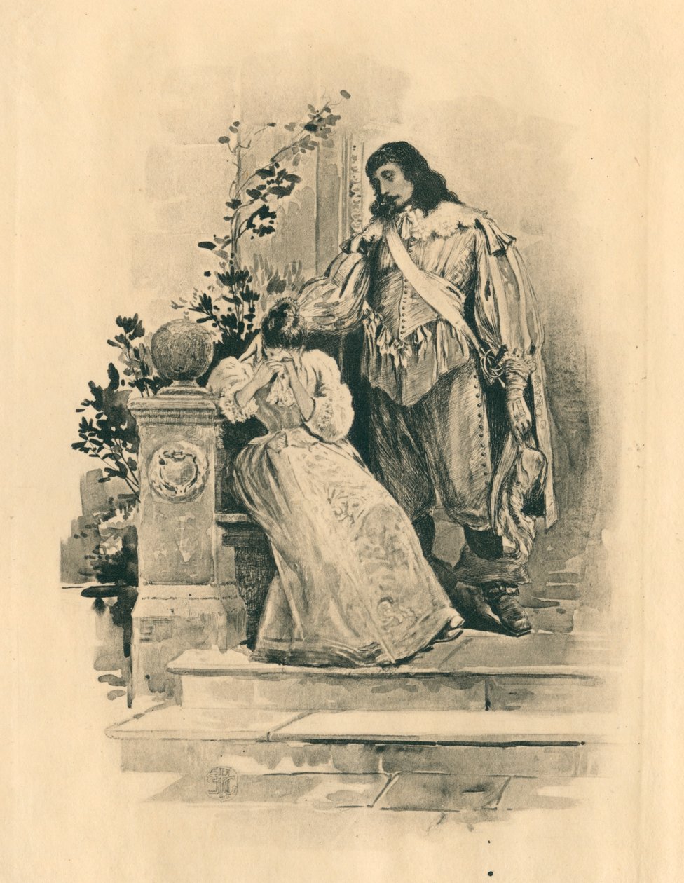 Voor Elizabethaanse liederen ter ere van liefde en schoonheid (litho) door Edmund Henry Garrett