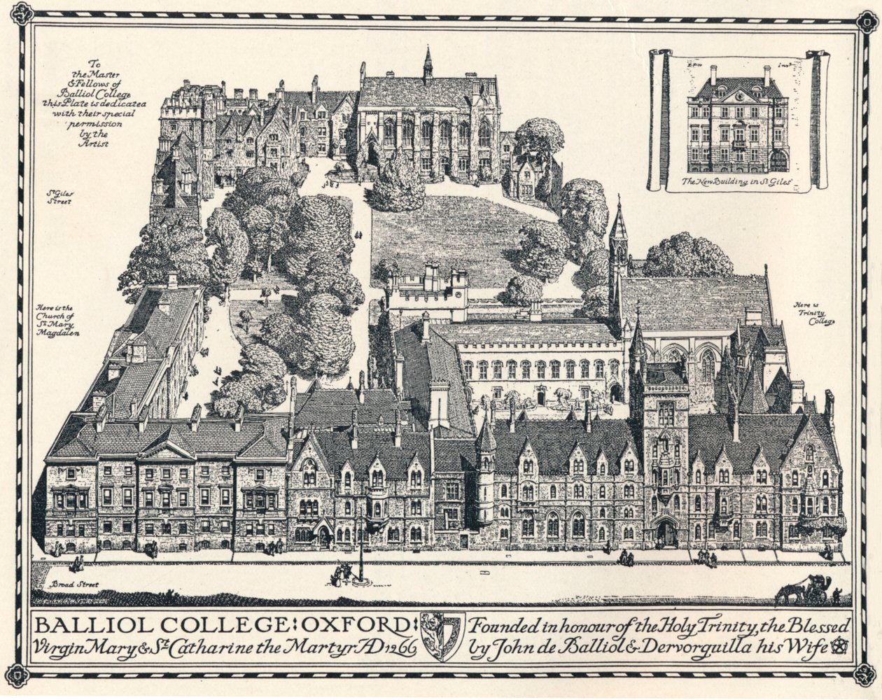 Balliol College, Oxford, 1905 door Edmund Hort New