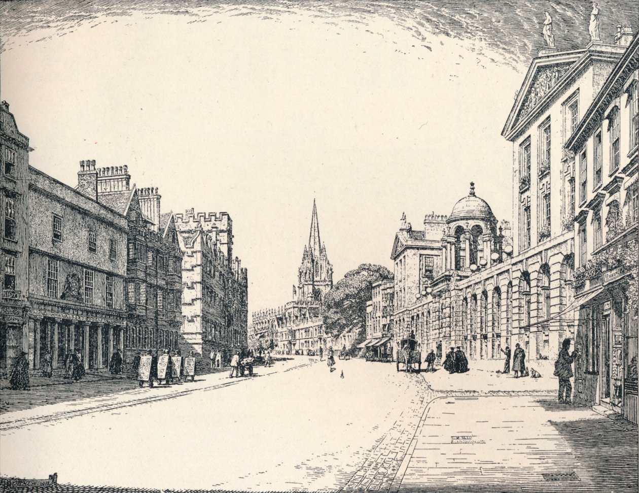 Hoogstraat, Oxford, 1905 door Edmund Hort New