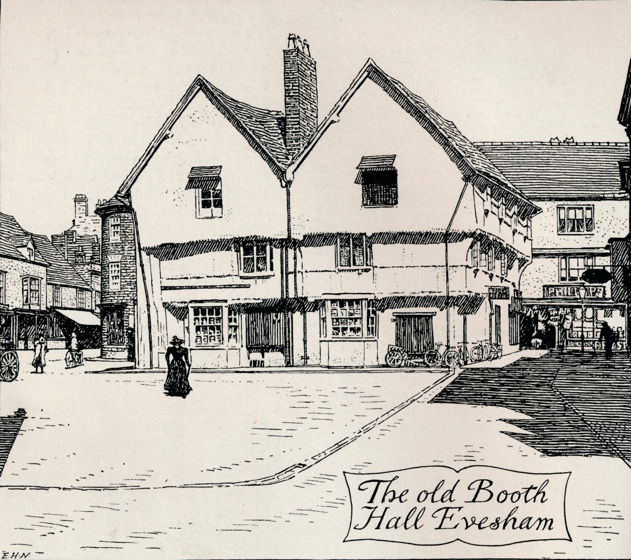 De oude Booth Hall, Evesham, 19e eeuw door Edmund Hort New
