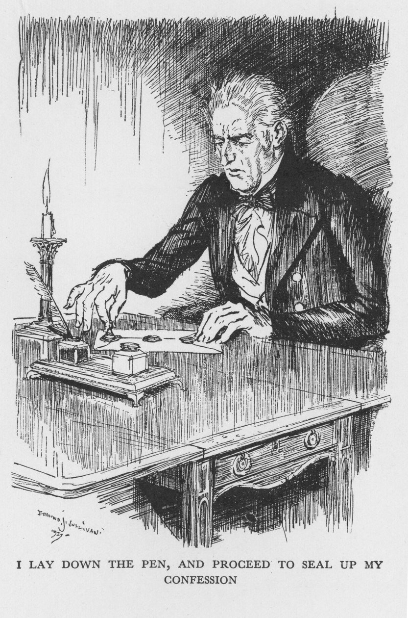 Scène uit Het vreemde geval van Dr. Jekyll en Mr. Hyde door Robert Louis Stevenson, 1927 door Edmund Joseph Sullivan
