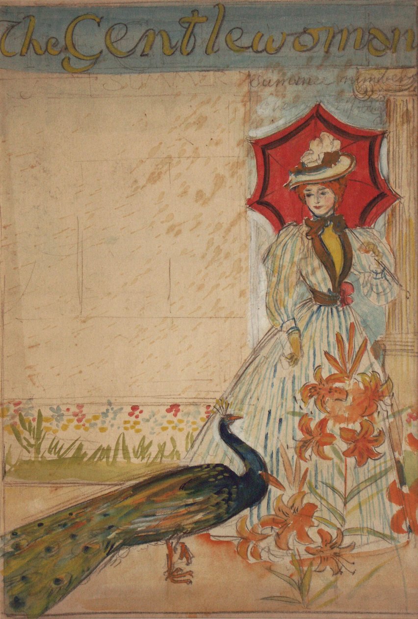 De Dame, (recto); Ondersteun Huisindustrieën (verso), circa 1905 door Edmund Joseph Sullivan