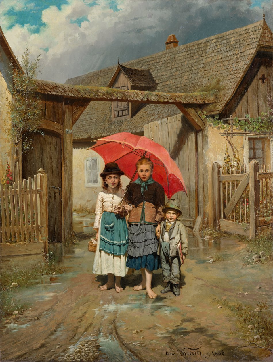 Naar school door Edmund Krenn