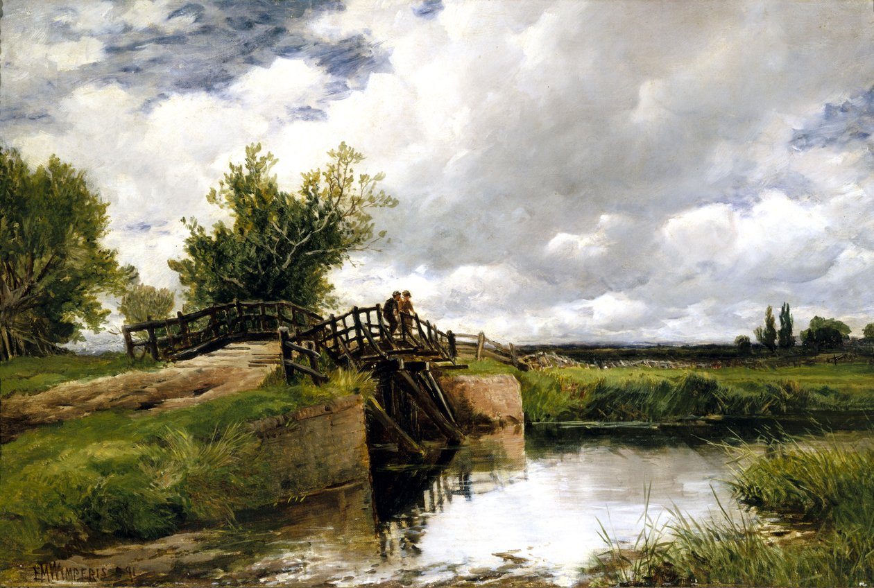 Zwarte Brug over de Ouse, 1891 door Edmund Morison Wimperis