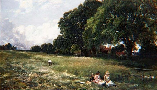 Hooiweide in Danbury, Essex door Edmund Morison Wimperis
