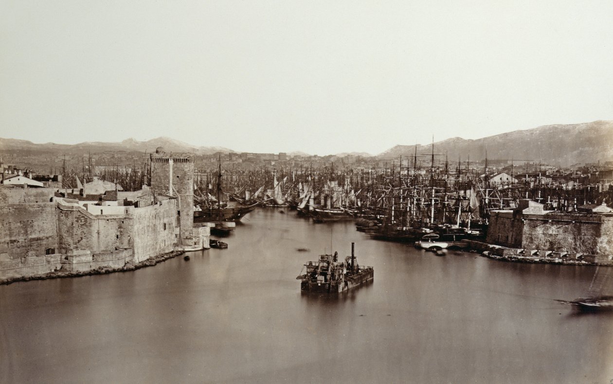 De Haven van Marseille door Edouard Denis Baldus