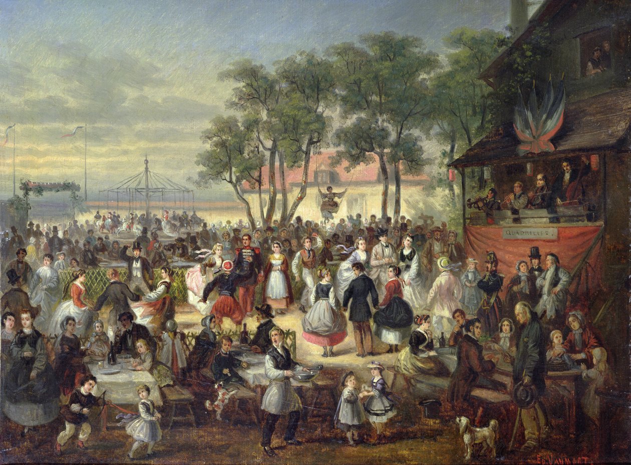 Een feest in Saint-Cloud ca.1860 door Edouard Vaumort