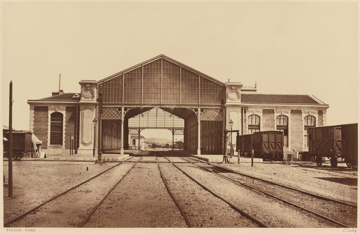 Toulon, Gare (Toulon, treinstation),1861 of later (foto) door Edouard Denis Baldus
