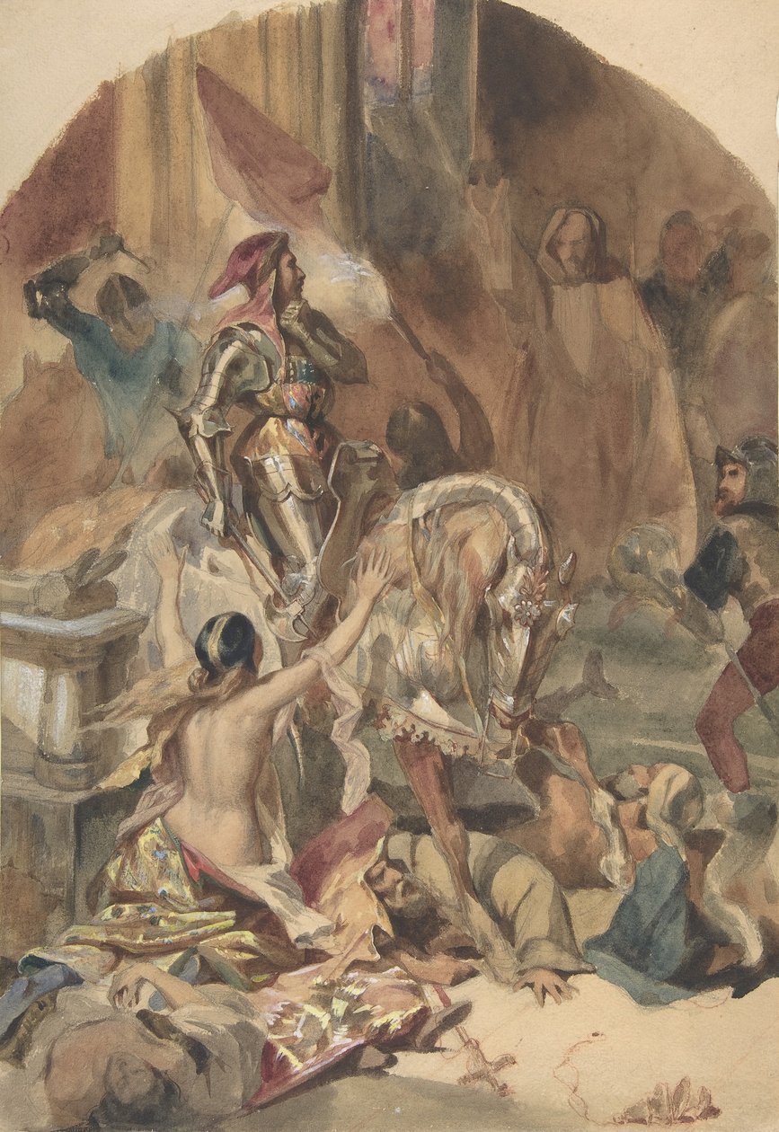 Bloedbad van Nesle 1472 door Édouard Alexandre Odier