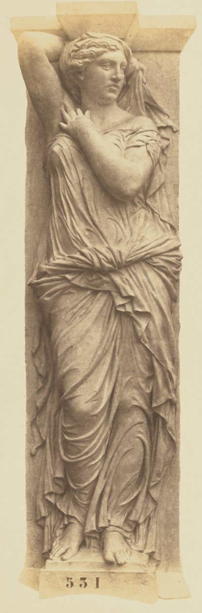[Kariatide door Jules Cavelier, Decoratie van het Louvre, Parijs]. door Édouard Baldus