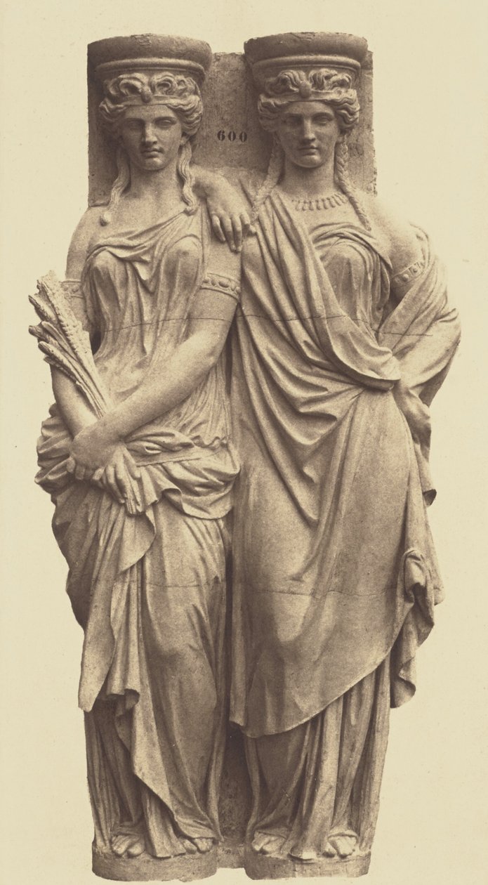 [Caryatiden door Astyanax Bosio, Decoratie van het Louvre, Parijs]. door Édouard Baldus