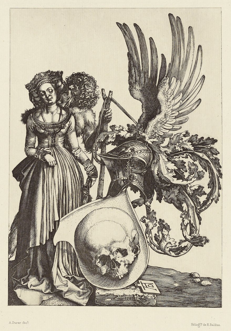 [Wapenschild met schedel van Albrecht Dürer]. door Édouard Baldus