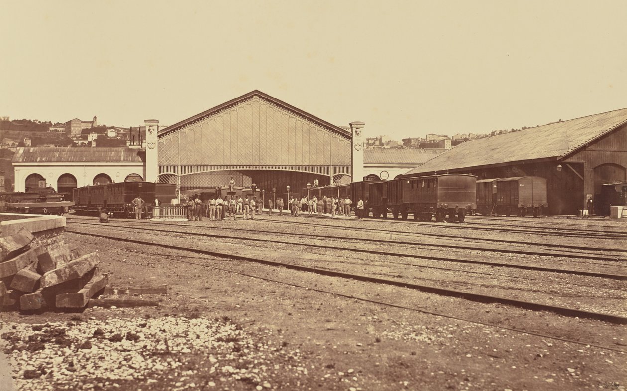 Lyon. Station Perrache door Édouard Baldus