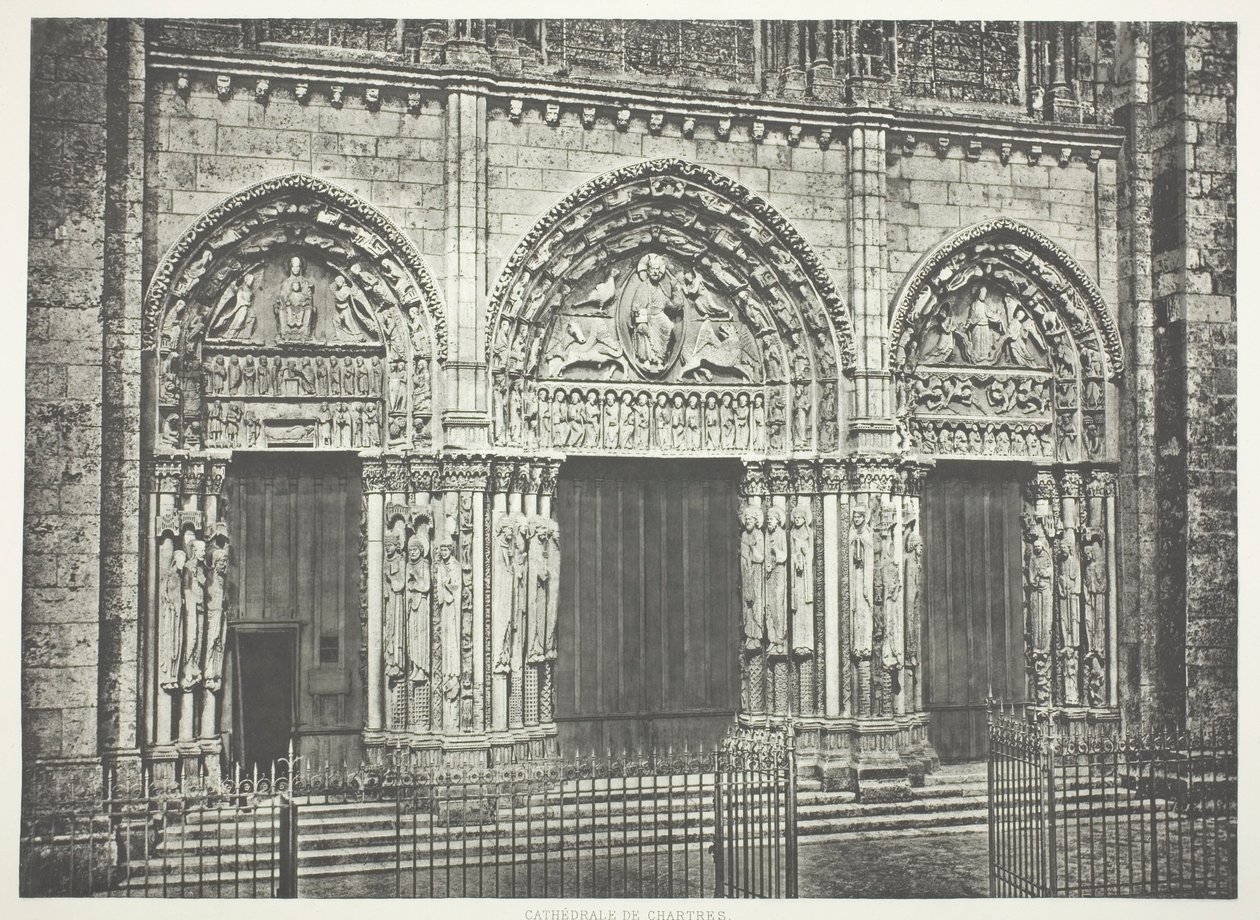 Hoofdportaal, kathedraal van Chartres door Édouard Baldus