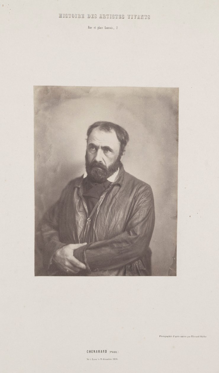 Portret van Paul Chenavard, uit de serie "Histoire des Artistes Vivants". door Édouard Baldus