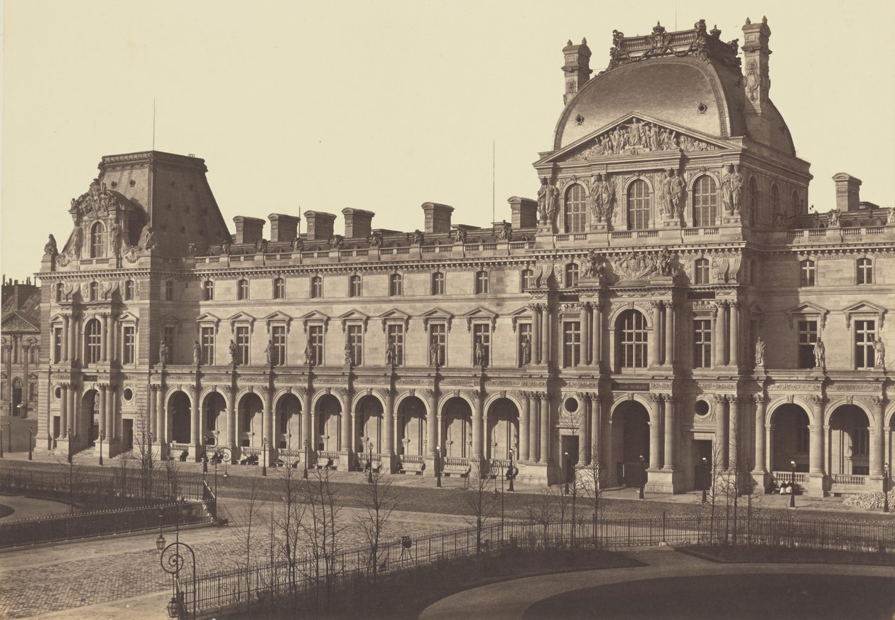 Het Pavillon Turgot, Louvre, Parijs door Édouard Baldus