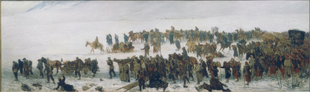 Trein van de gewonden door Edouard Castres