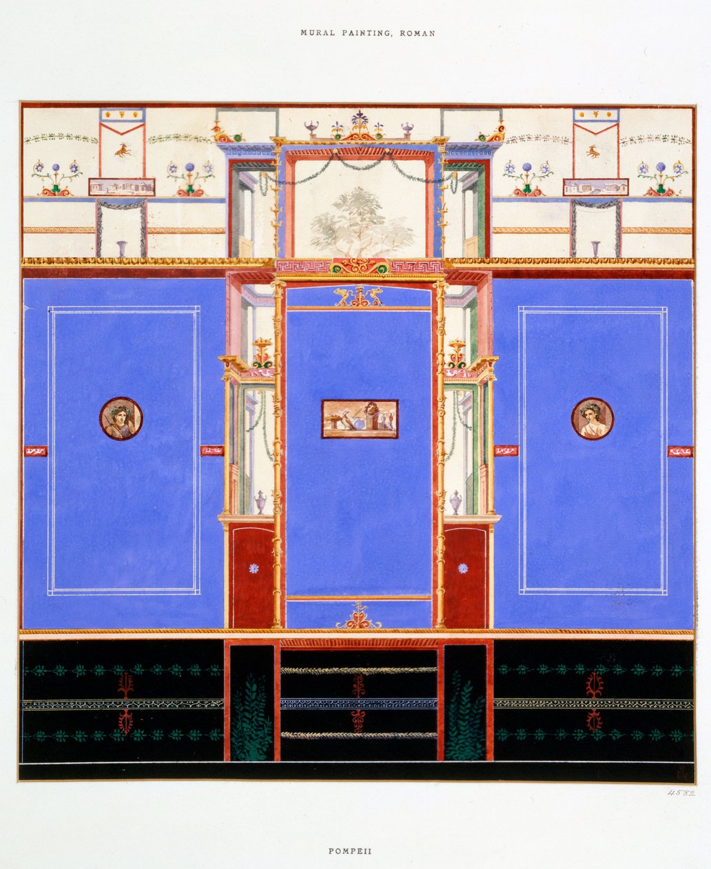Muurschildering, Huis van de Dioscuri, Pompeii door Edouard Clerievanse