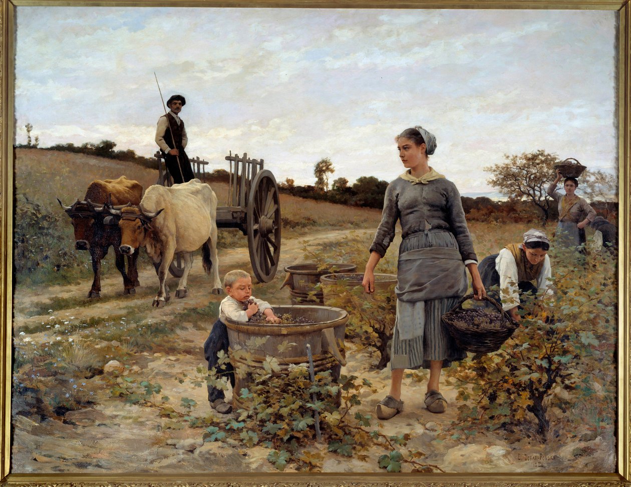Hoek van wijngaard in Languedoc Schilderij door Edouard Debat Ponsan (1847-1913) 1886 Nantes, Musee des Beaux Arts door Edouard Debat Ponsan