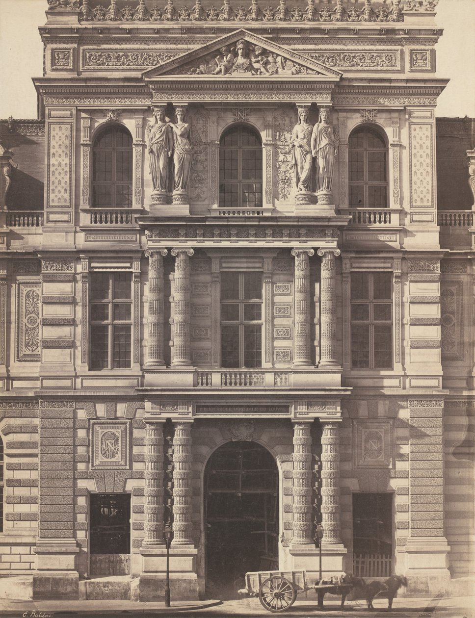 Keizerlijke Bibliotheek van het Louvre door Edouard-Denis Baldus
