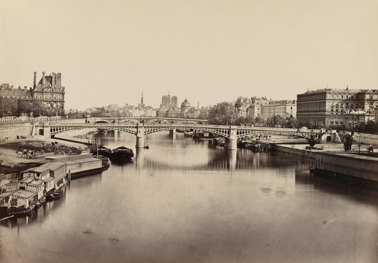 De Solferinobrug, Parijs, c. 1860 door Edouard Denis Baldus