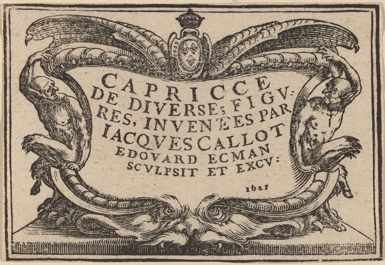 Titelpagina voor "De Capricci" door Edouard Eckman after Jacques Callot