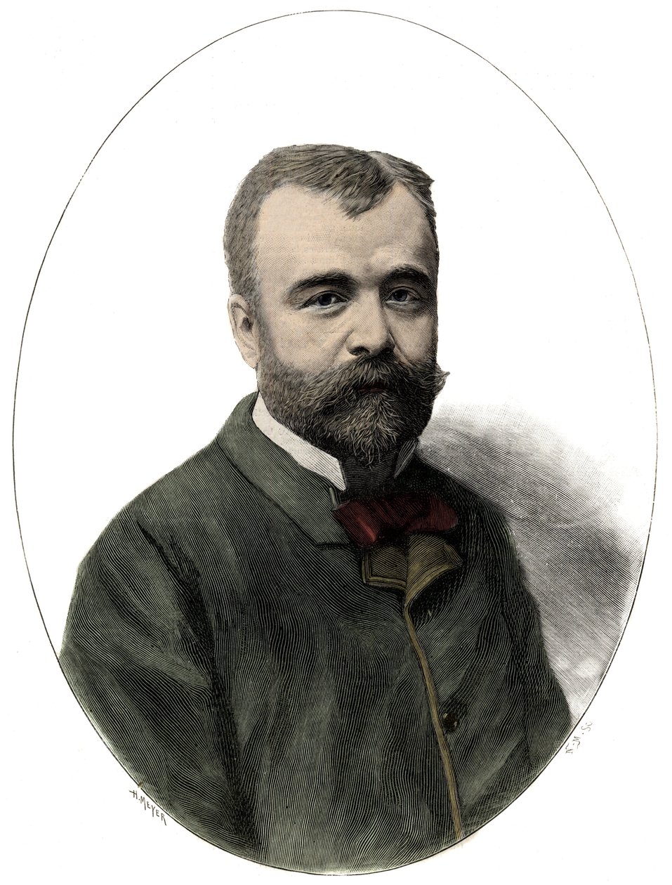 Portret van Ernest Lavisse (1842-1922), Franse historicus en academicus - Gravure door Navellier in 