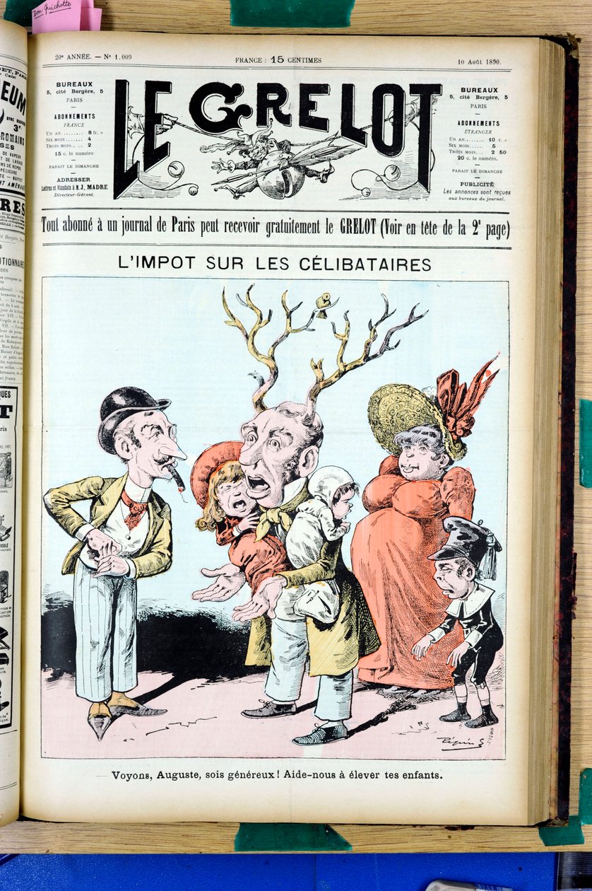 Omslag van Le Grelot, nummer 1009, Satirisch in kleuren door Edouard Guillaumin Pepin
