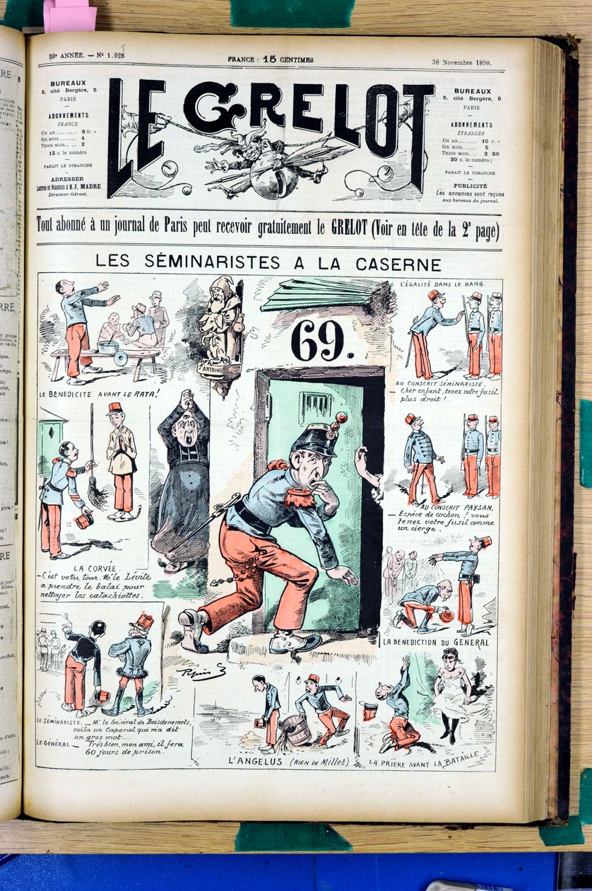 Omslag van Le Grelot, nummer 1025, Satirisch in kleuren door Edouard Guillaumin Pepin