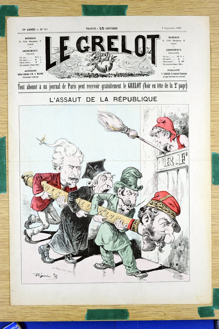 Omslag van Le Grelot, nummer 908, Satirisch in Kleuren door Edouard Guillaumin Pepin