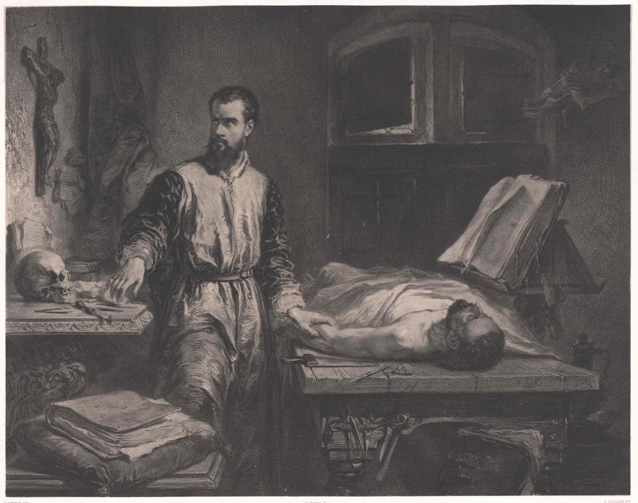 Andrew Vesalius door Edouard Jean Conrad (after) Hamman