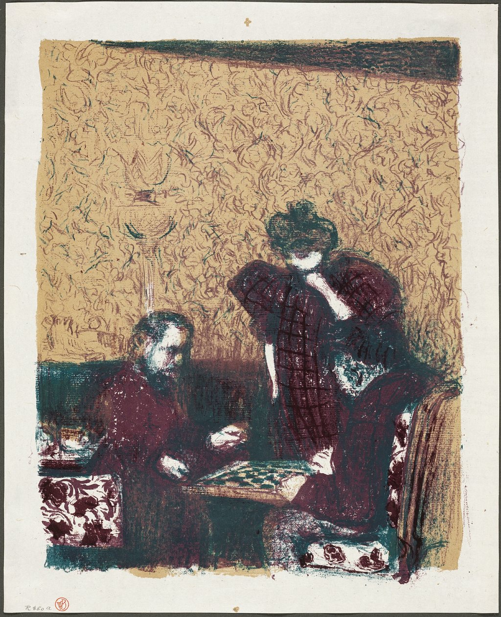 Het damspel, plaat één van Landschappen en interieurs door Édouard Jean Vuillard